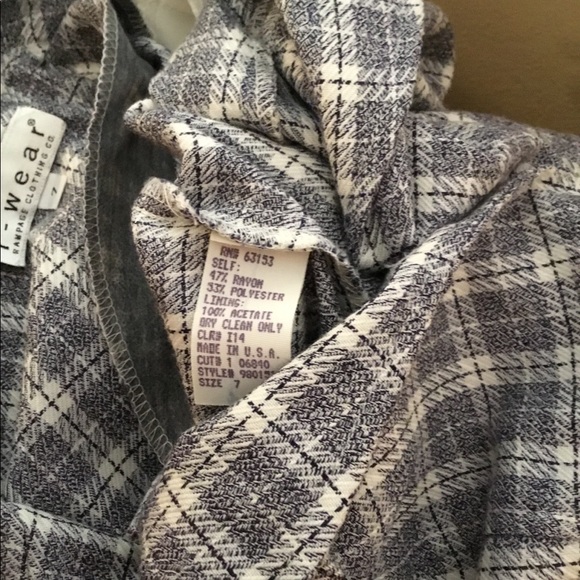 Vintage Rampage gray/white plaid blazer jacket - Picture 4 of 4